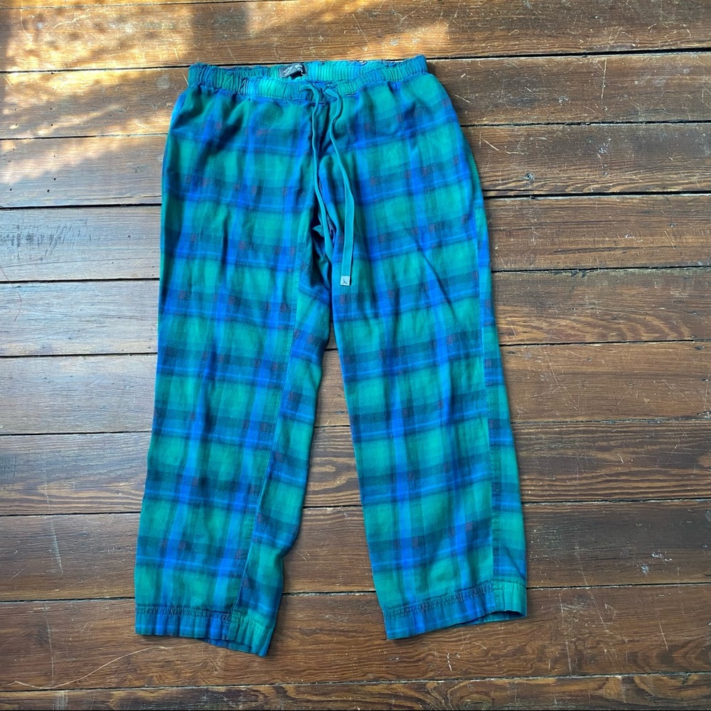 Eddie Bauer Blue Green Plaid Pajama Pants